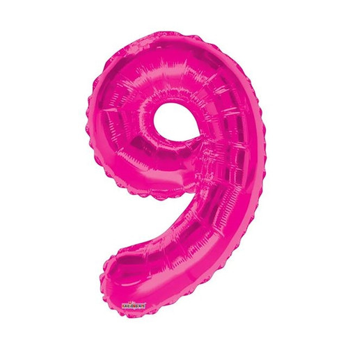 Pink Number 9 Balloon - 34" Foil