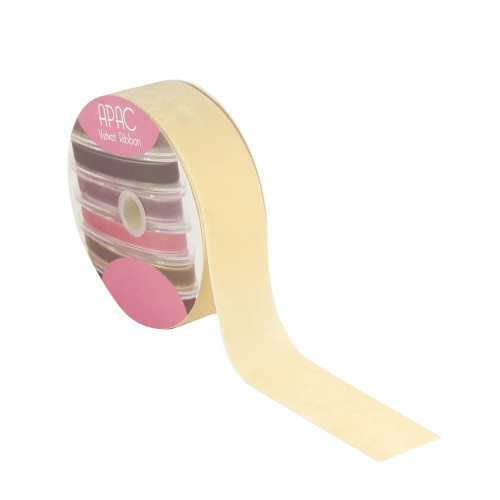 Ivory Velvet Ribbon 50mm x 20m