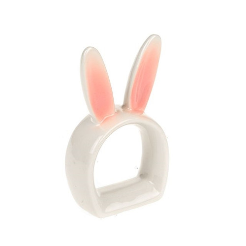 Ceramic Bunny Napkin Ring 12Cm