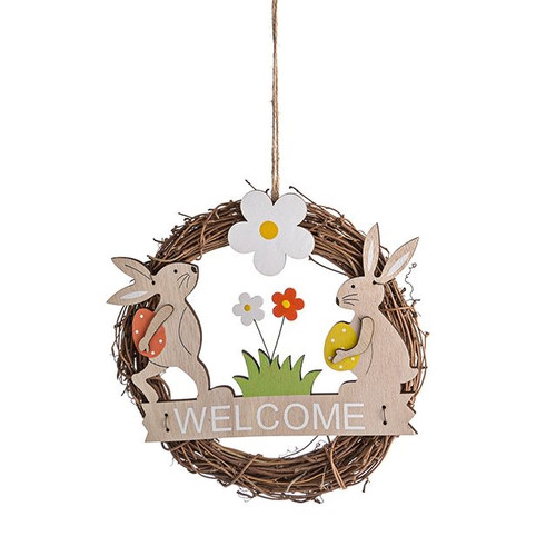 Rattan Welcome Wreath Hanger 20 cm