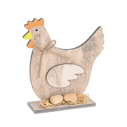 Wooden Standing Chicken 14.5Cm