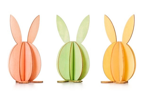 Wooden Rabbit X 3 13Cm from Country Baskets