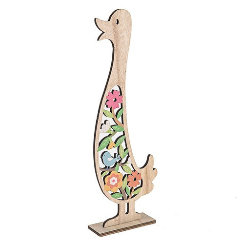Floral Duck Wooden 30cm