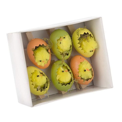 Chick In An Egg Pegs Set of 6 from Country Baskets
