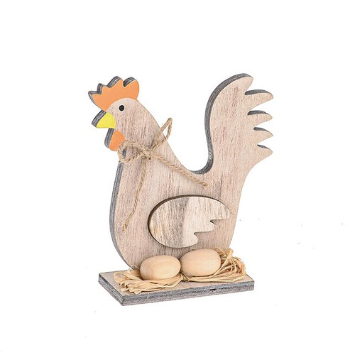 Wooden Standing Chicken 12Cm