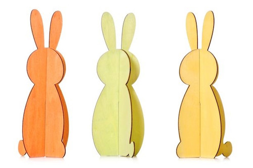 Wooden Rabbit X 3 21Cm from Country Baskets