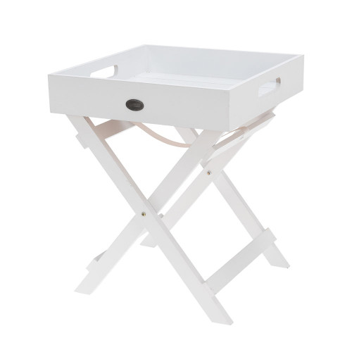 Serving Tray White With Folding Legs 30x36cm from Country Baskets