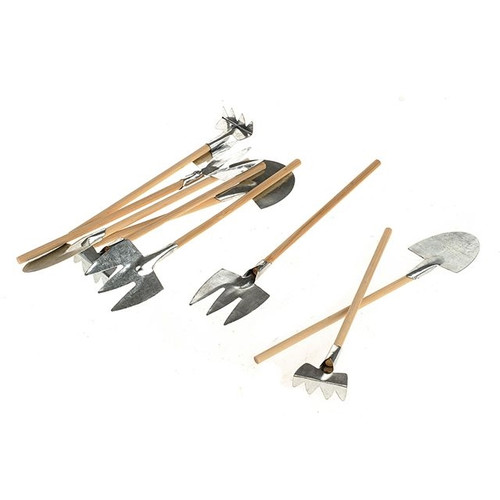 Wooden Garden Tools Planter Stakes Set Of 9 from Country Baskets