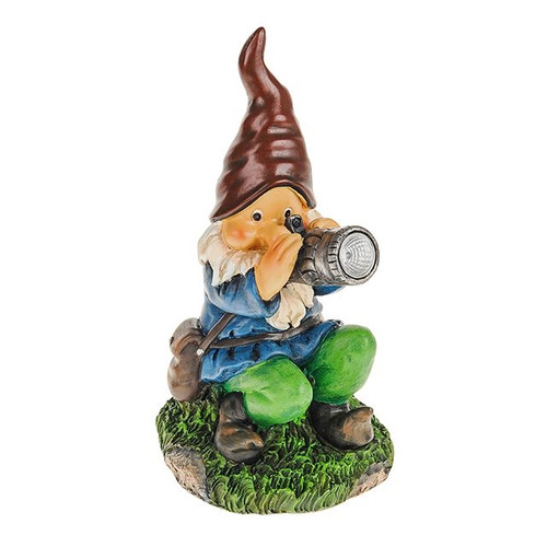 Naughty Gnome Blue With Solar Light