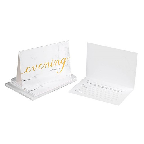 Scripted Marble Evening Invites 10 Pack