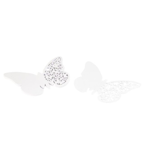 White Butterfly Shaped Place Card