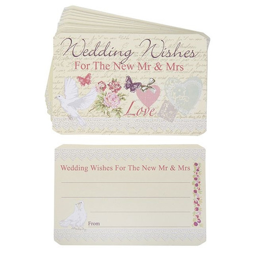 With Love Floral Wedding Wishes Cards 25 Pack