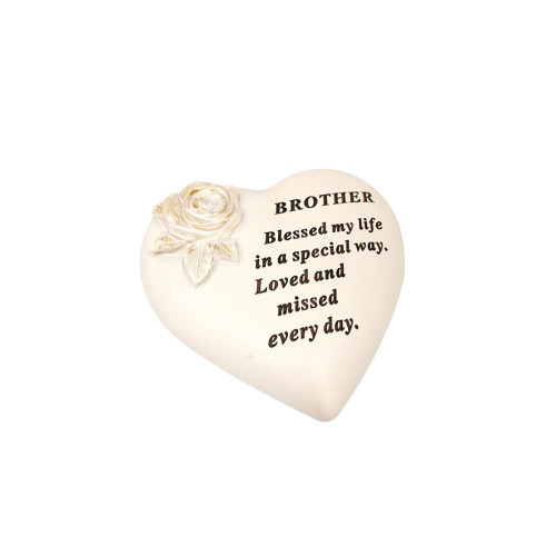 Brother Cream & gold Heart With Rose 14 X 15 cm