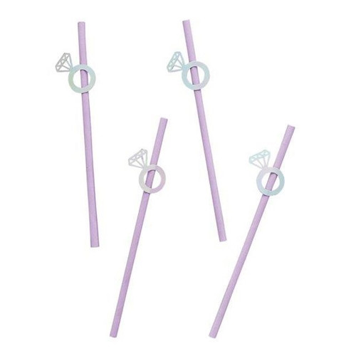 Bride Squad Paper Straw With Ring