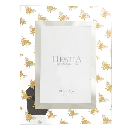 Glass Photo Frame Gold Bee 4" x 6"