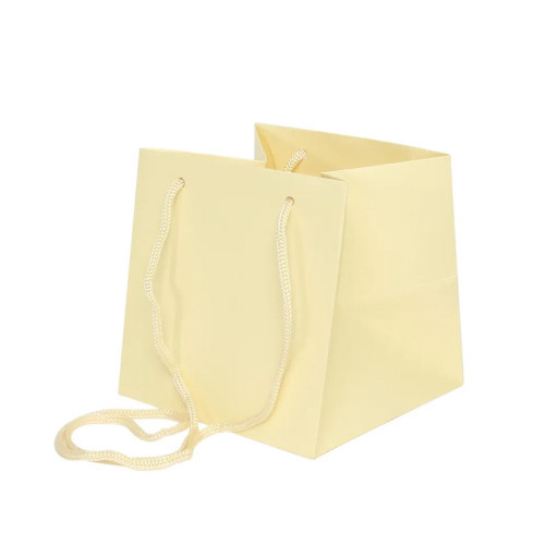 Cream Hand Tie Bag 17 x 17 cm