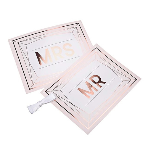 Geo Blush Mr and Mrs Chair Bunting