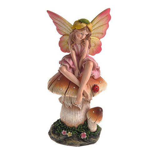 Secret Garden Fairy Sitting On Mushroom