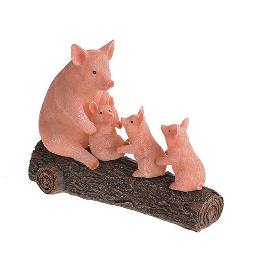 Farmyard Pig Family Light Up Solar from Country Baskets