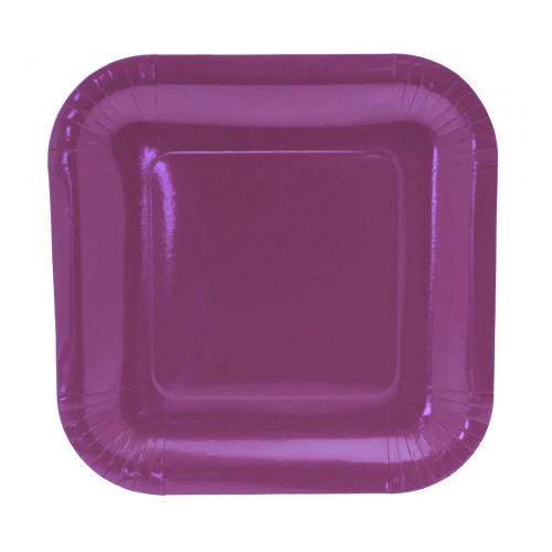 Purple Paper Plates Square - 9 inch (x8) (12/72)