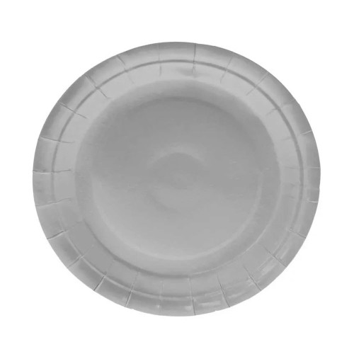 Silver Paper Plates Round - 9 Inch (X8) (12/72)