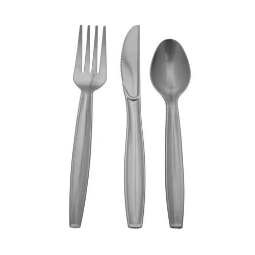 Silver Assorted Cutlery (Knife, Fork, Spoon) (x18) (12/72)