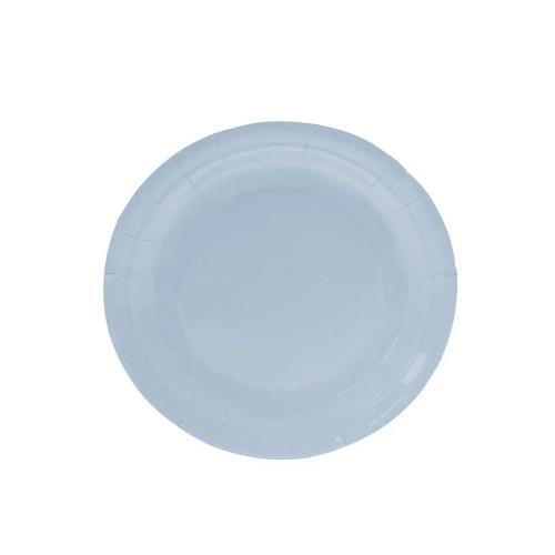 Light Blue Paper Plates Round - 9 inch (x8) (12/72)