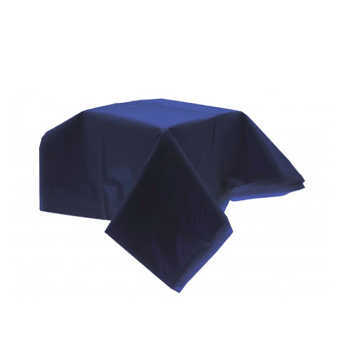 Dark Blue Rectangle Plastic Table Cover (54 X 104 Inch) (12/48)