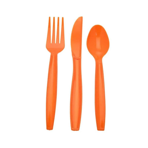 Orange Assorted Cutlery (Knife, Fork, Spoon) (x18) (12/72)