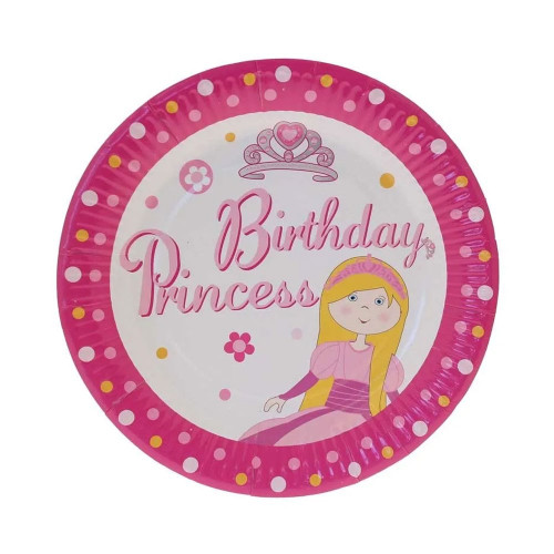 Princess Party Paper Plates Round - 9 inch (x8) (12/72)
