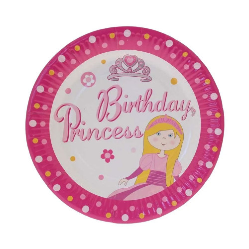 Princess Party Paper Plates Round - 9 inch (x8) (12/72) from Country Baskets