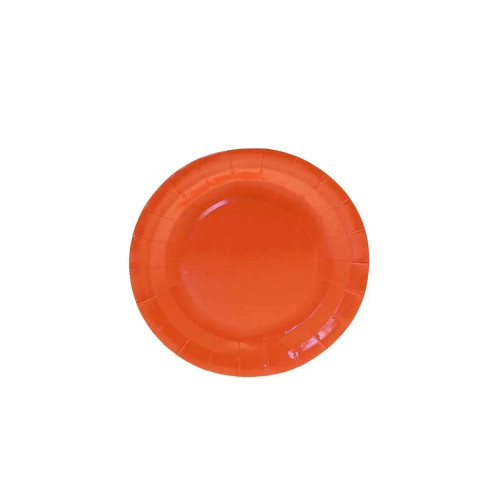 Orange Paper Plates Round 7Inch Pk8