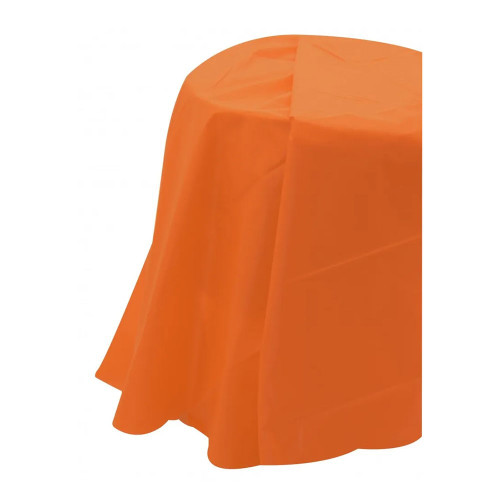 Orange Round Plastic Table Cover (84 inch) (12/48)
