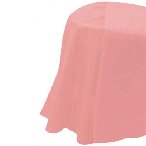 Pale Pink Round Plastic Table Cover (84 inch) (12/48) from Country Baskets