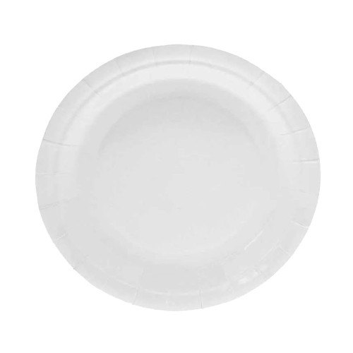 White Paper Plates Round Pk8 9Inch from Country Baskets