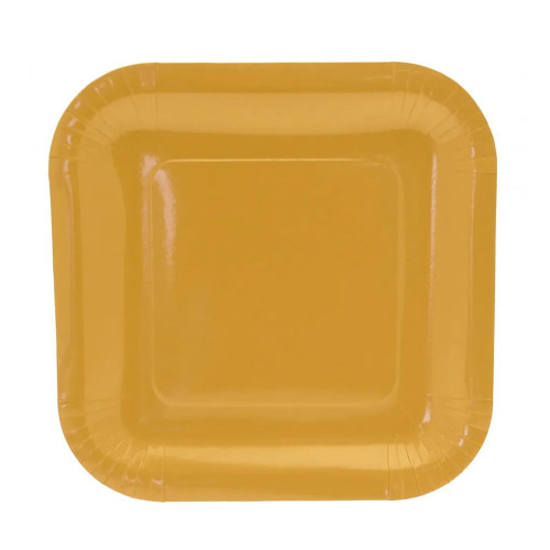Yellow Paper Plates Square - 9 inch (x8) (12/72) from Country Baskets