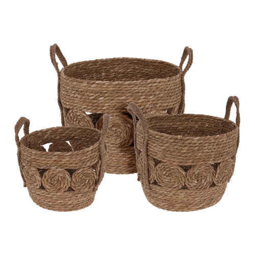 Basket Cattail Leaf Set Of 3