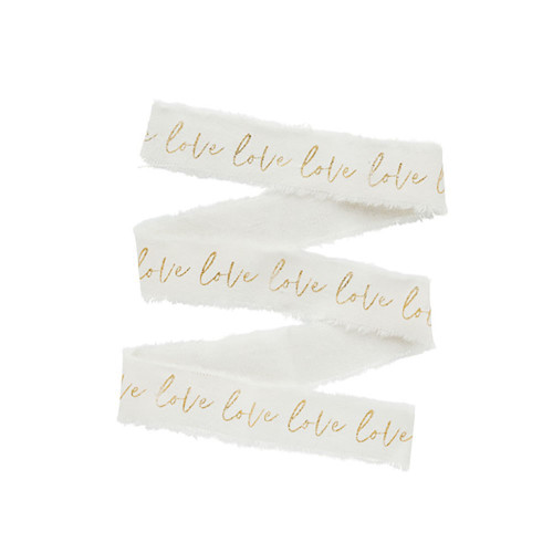 Gold 'Love' Ribbon 25mm x 5m 1 Pack