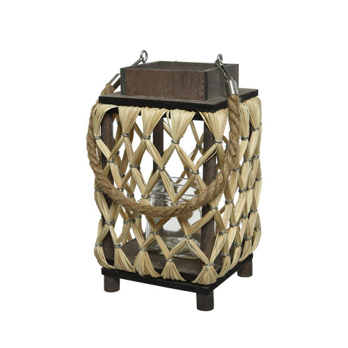 Woodern Square Lantern With Handle 31cm