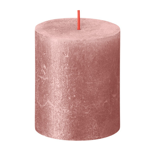 Bolsius Rustic Shimmer Metallic Candle 80 x 68 - Pink