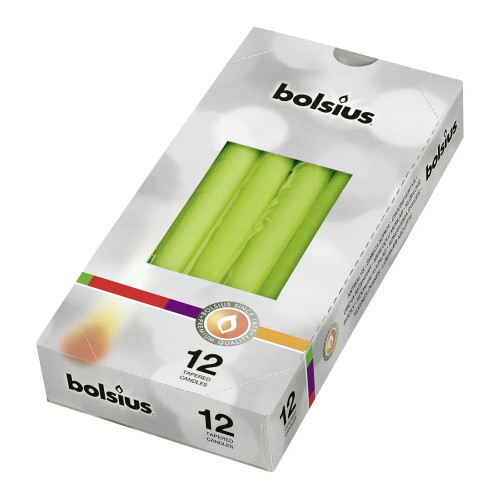 Tapered Candle, Individually wrapped in cello bx12 - Lime