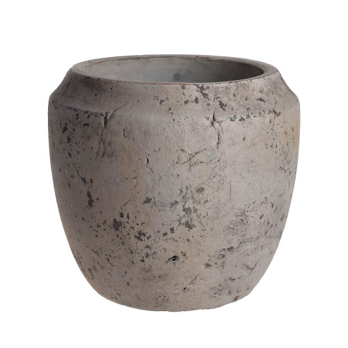 Large Rustic Cement Pot H17.4cm x W19cm x 12.5cm