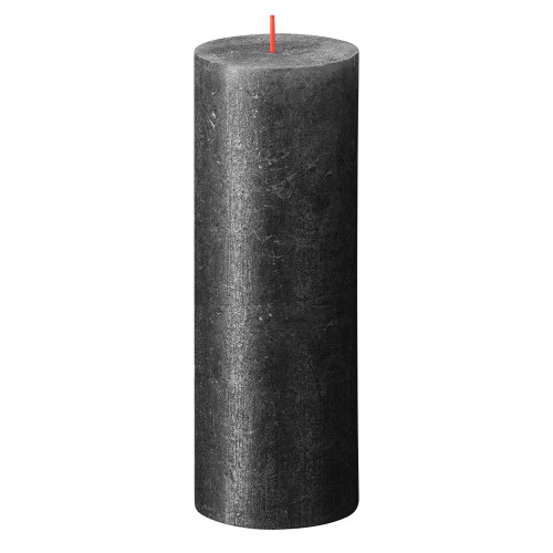 Bolsius Rustic Shimmer Metallic Candle 190 x 68 - Anthracite