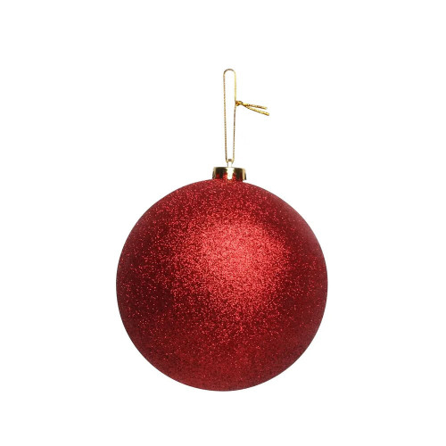 Red Glitter Shatterproof Bauble (X1) (15cm) from Country Baskets