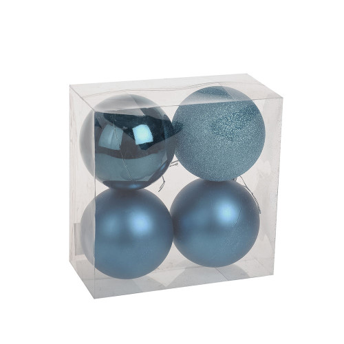 Turquoise Shatterproof Baubles (10cm) (4 pieces) from Country Baskets