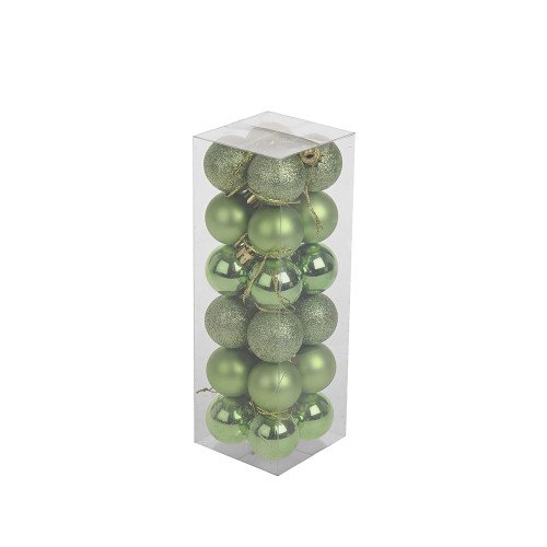 Green Shatterproof Baubles (3cm) (24 pieces)