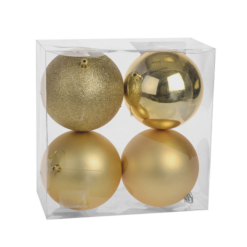 Gold Shatterproof Baubles (12cm) (4 pieces) from Country Baskets
