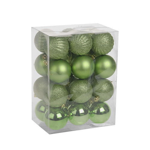 Green Shatterproof Baubles (6cm) (24 pieces) from Country Baskets
