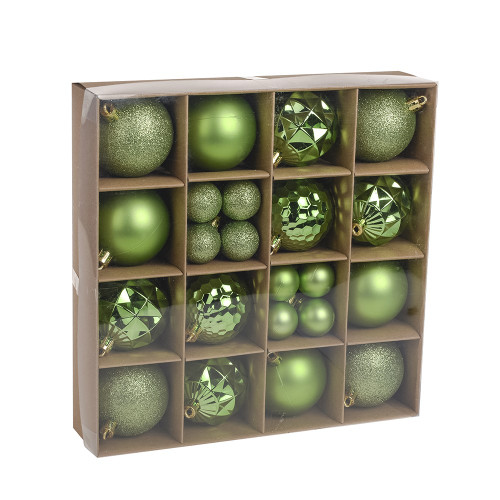 Green Baubles Assorted Pack (6cm/3cm) (30 pcs)