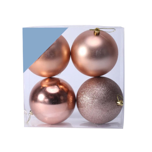 Champagne Shatterproof Baubles (10cm) (4 pieces) from Country Baskets